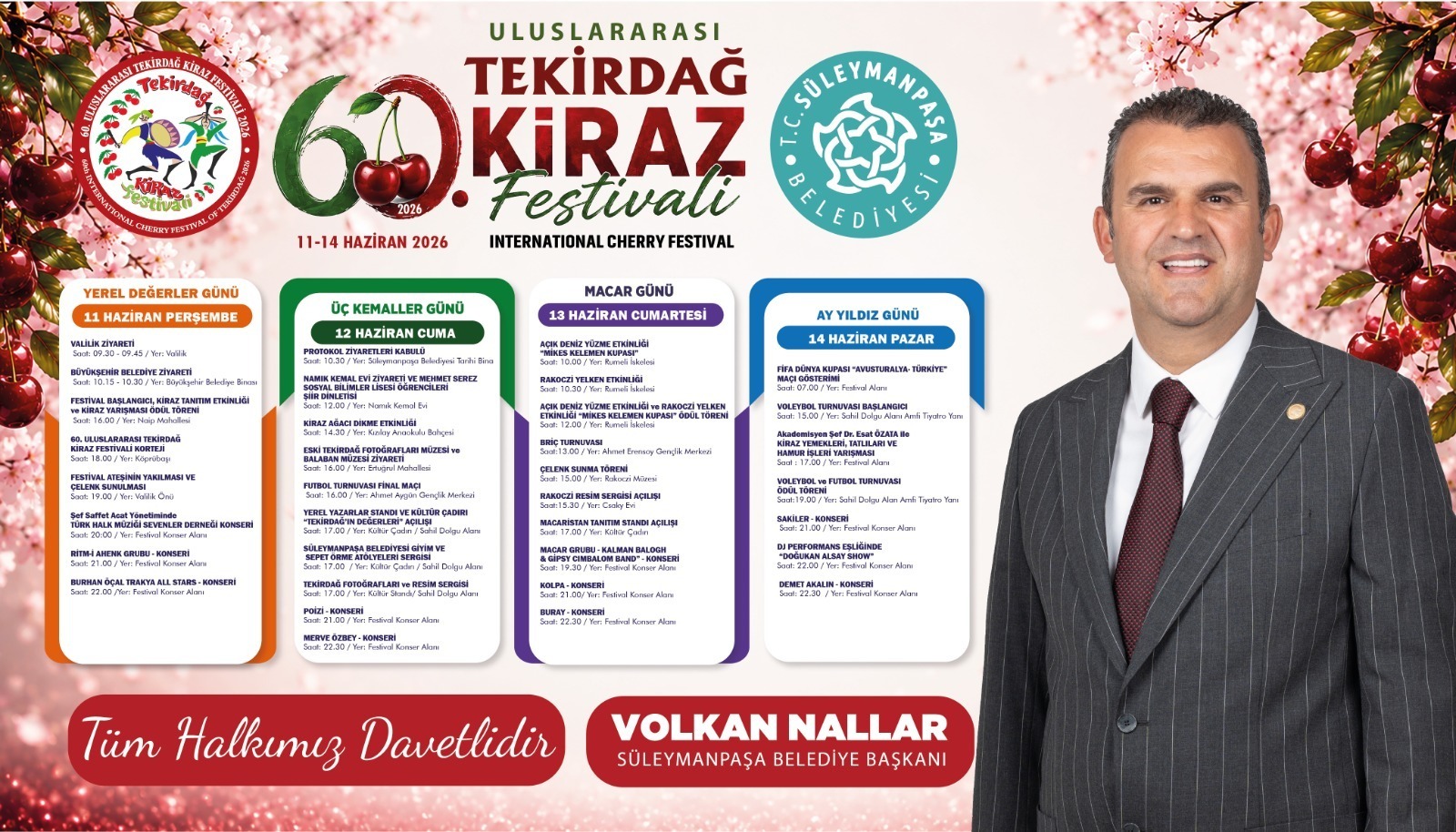 Kiraz Festivali Dopdolu Bir Programla 11 Haziranda Başlıyor