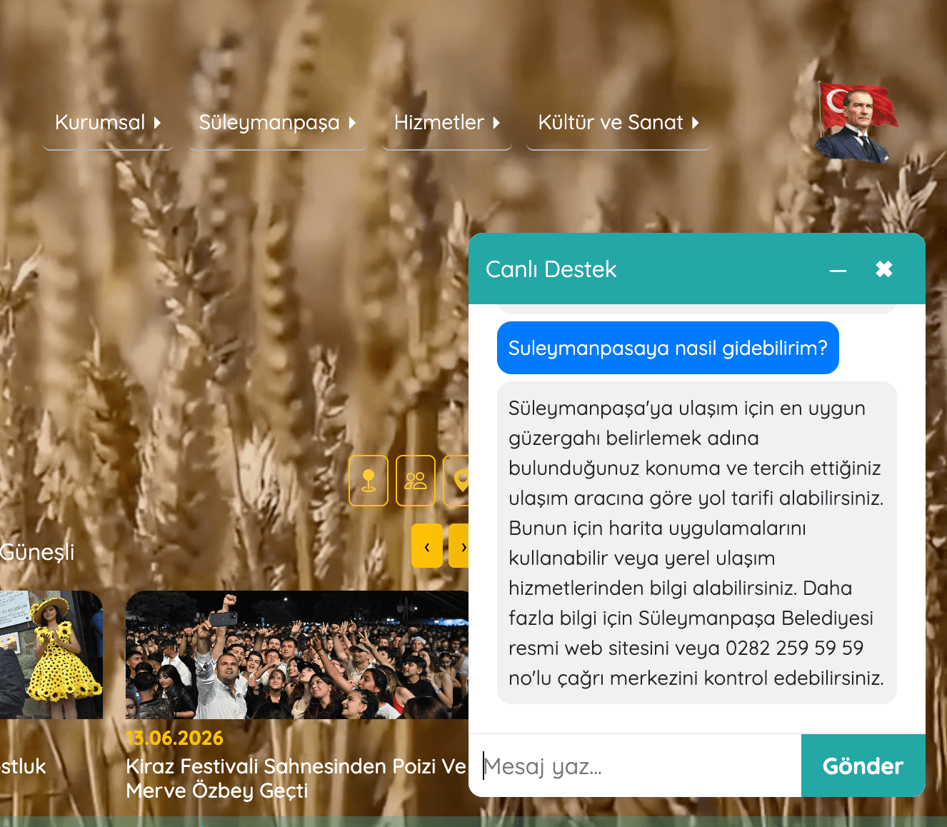 Süleymanpaşa Belediyesinin Yapay Zeka Destekli Yeni Web Sitesi Yayında