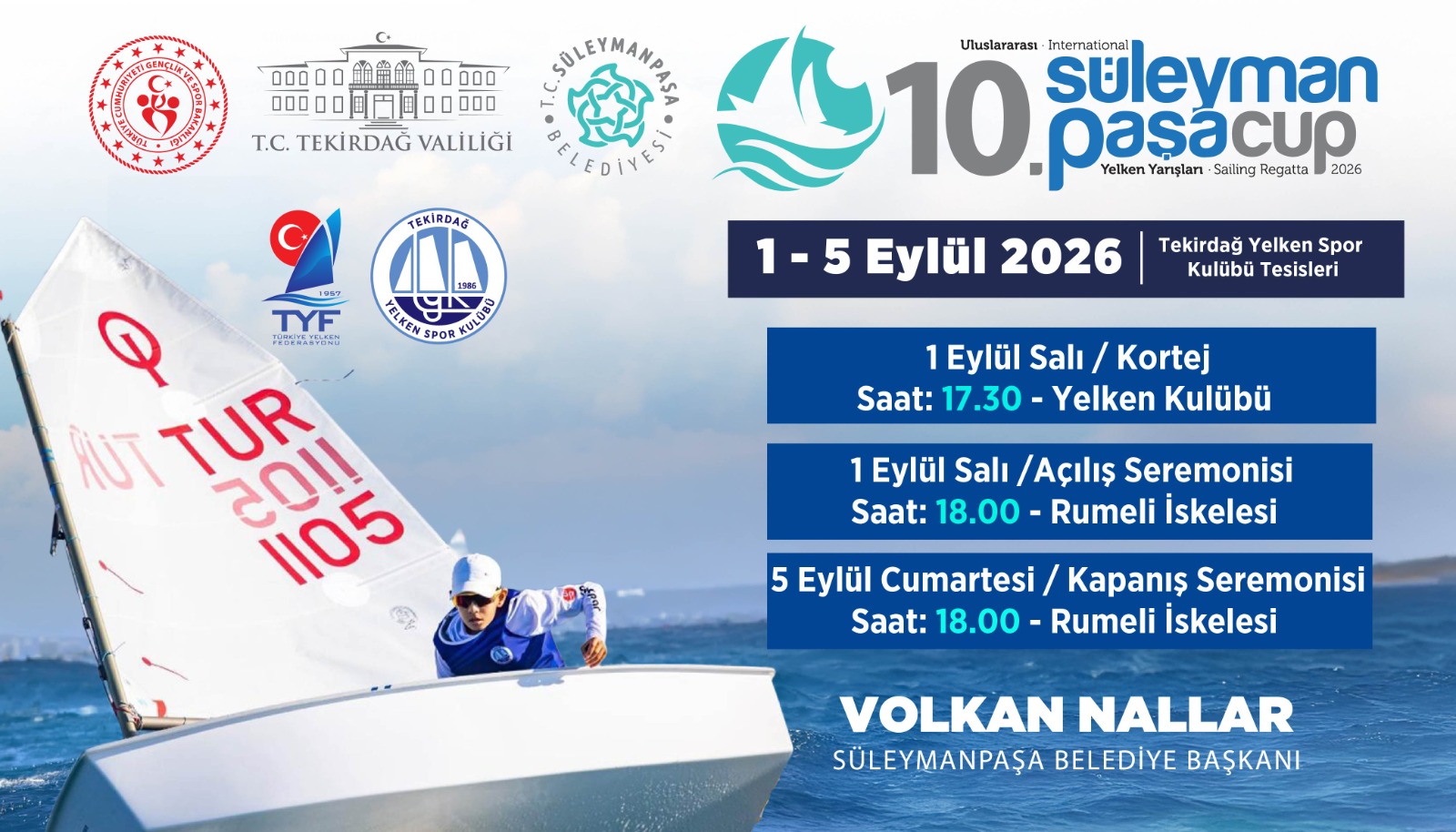 Süleymanpaşa CUP Yelken Yarışları Başlıyor